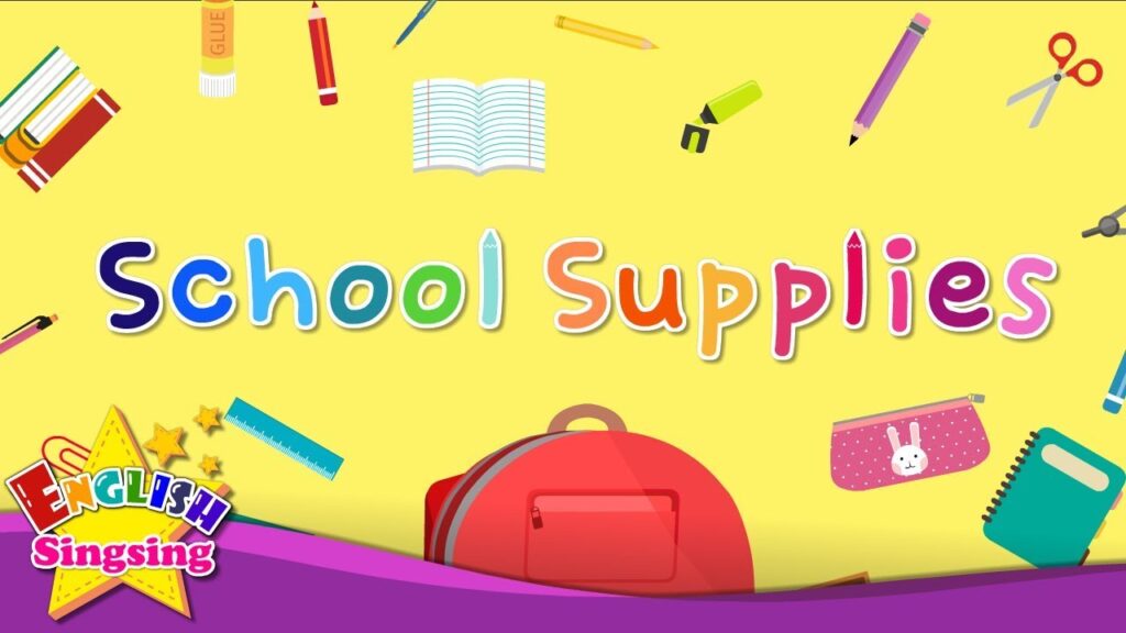 Kids vocabulary – School Supplies – Learn English for kids – English educational video